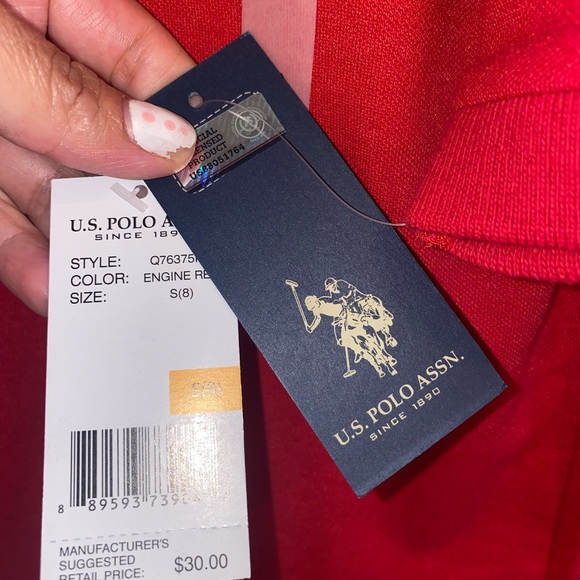 NWT $30 U.S Polo Assn. Boy's Collar Red Shirt - Picture 4 of 6
